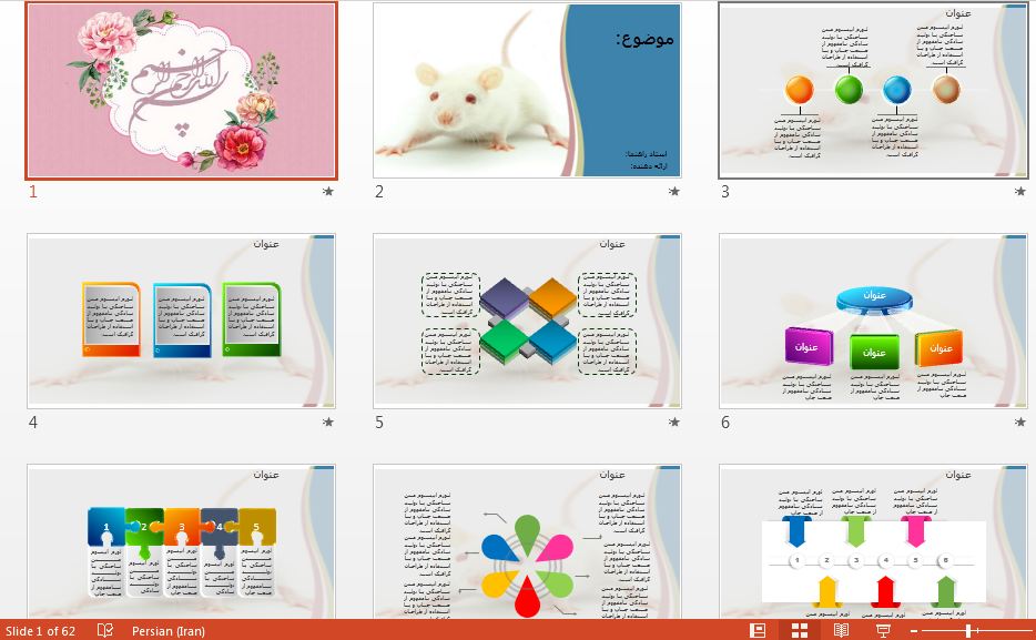 زیباترین قالب پاورپوینت حرفه ای موش